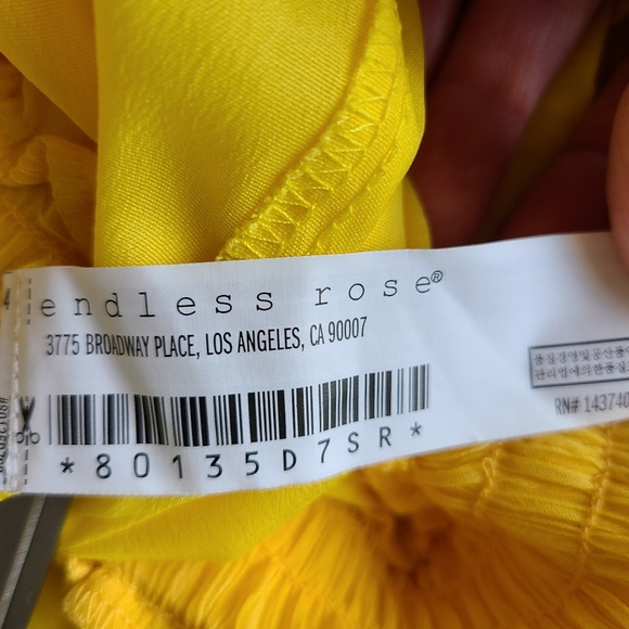 Endless Rose Revolve Yellow Ruffle Romper M new - Picture 4 of 12